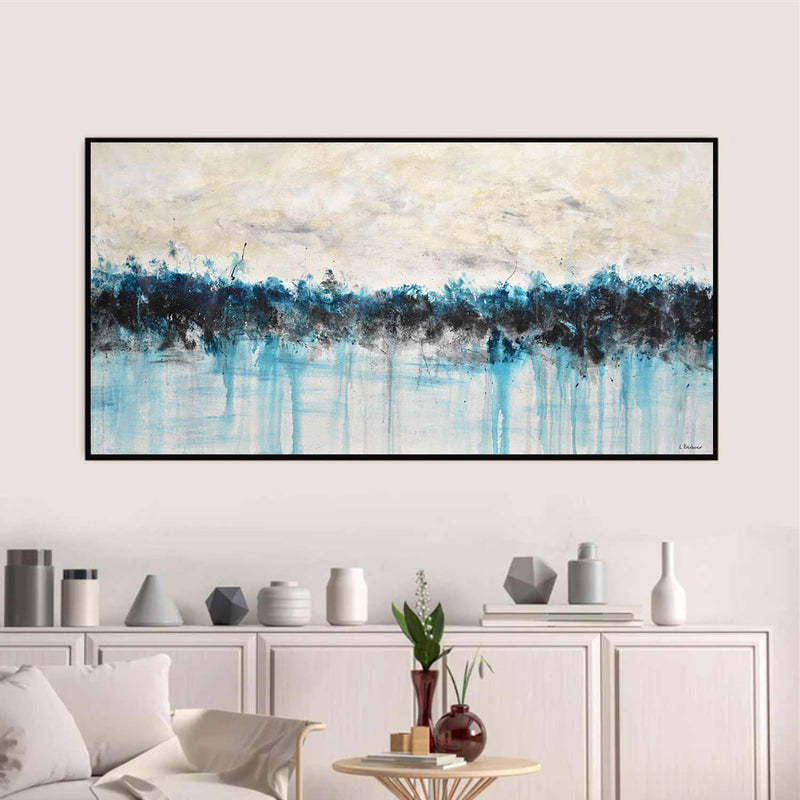 24x48 abstract painting blue 