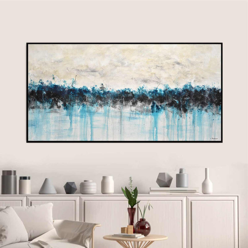 24x48 abstract painting blue