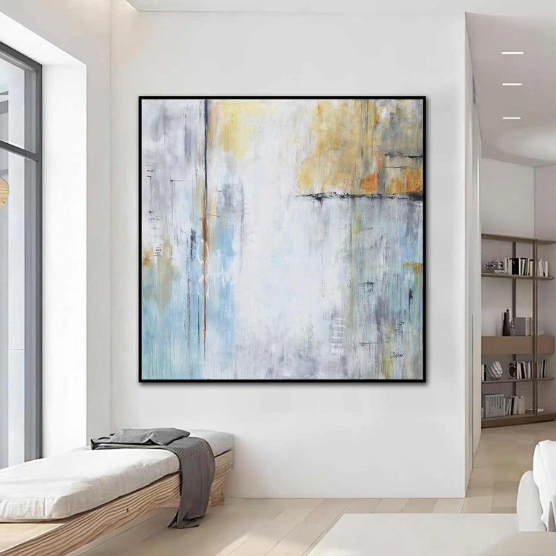 Abstract Original Painting Blue Sienna