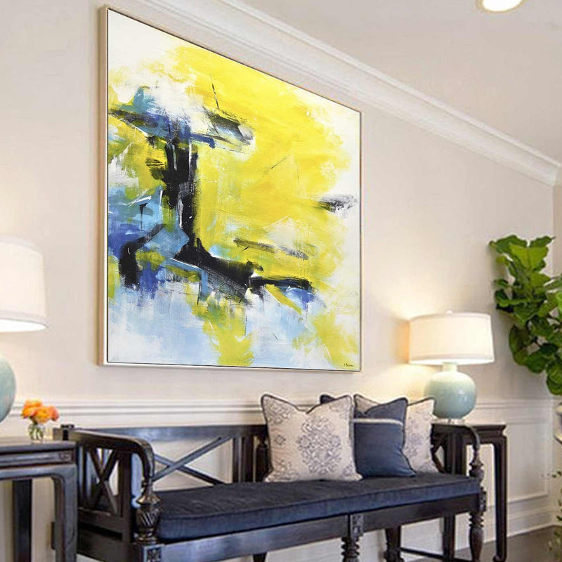 48x48 yellow abstract painting