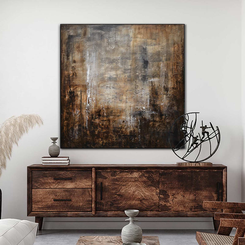 Brown Abstract Painting High Quality Textured Wall Art