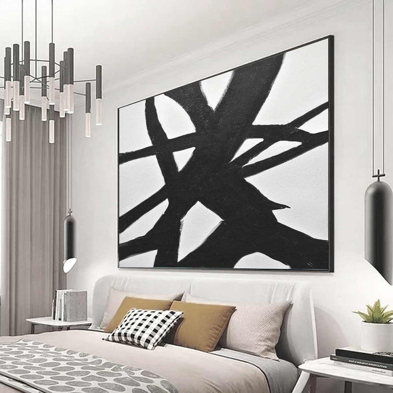 Abstract Expressionist Black And White Trees