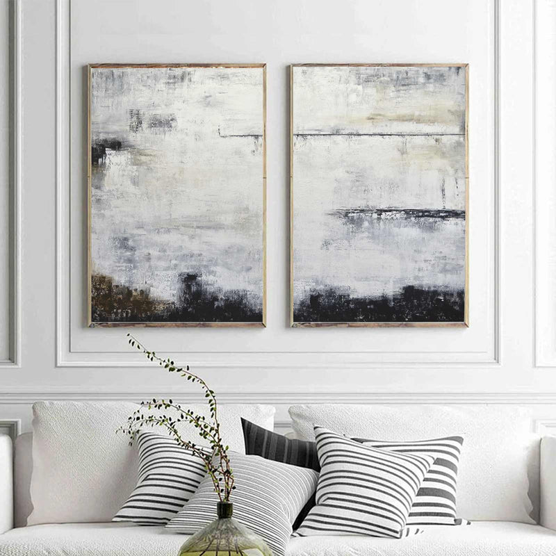 Art For Big Walls Brown Black Diptych Abstract Wall Decor