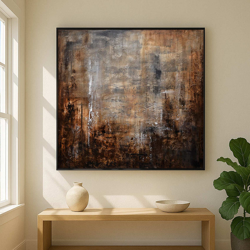 Brown Abstract Painting High Quality Textured Wall Art