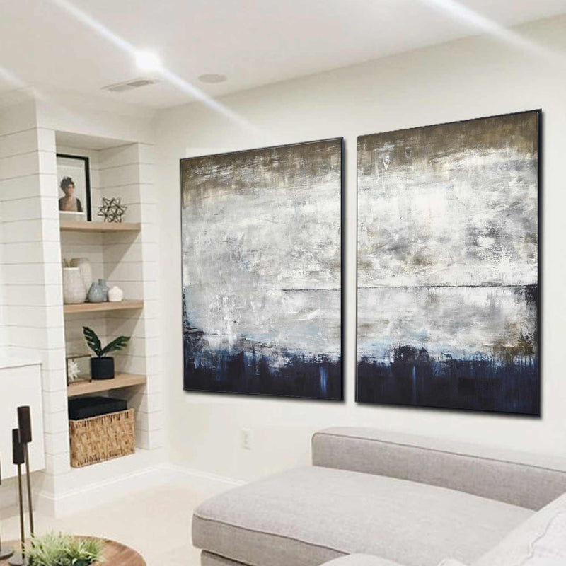 Framed Paintings Set Of Two Online Gallery Brown Gray