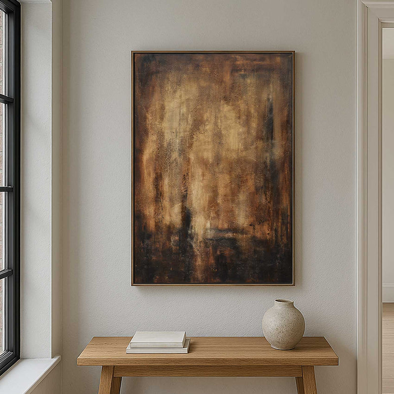 High End Brown Abstract Wall Art Earth Tones Modern Painting