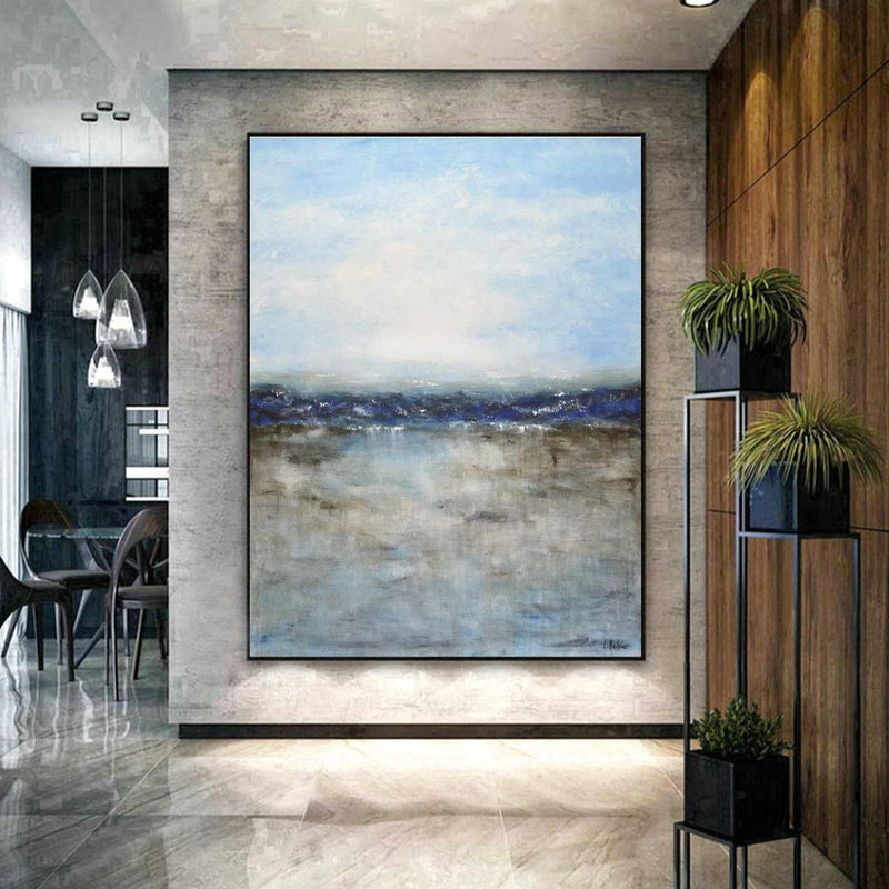 Large Vertical Abstract Landscape Art on wall