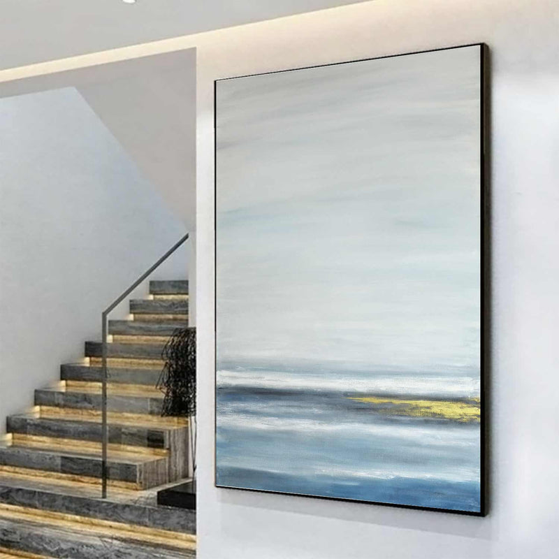 Original Gold Blue Landscape Painting