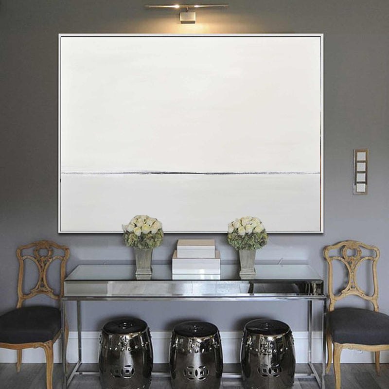 Sleek Modern White Painting Horizon Line Best Selling Art