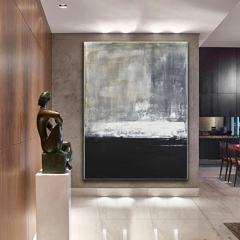 large Rich Abstract Art Giant Wall Painting Wood Framed Industrial Design