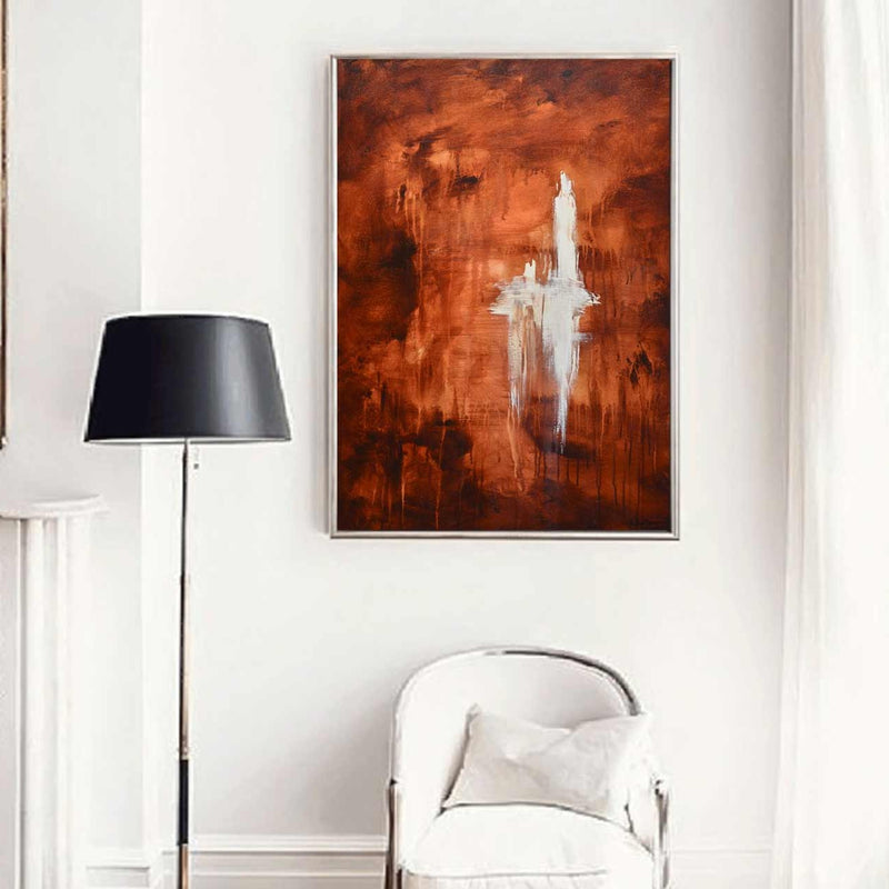 red abstract painting