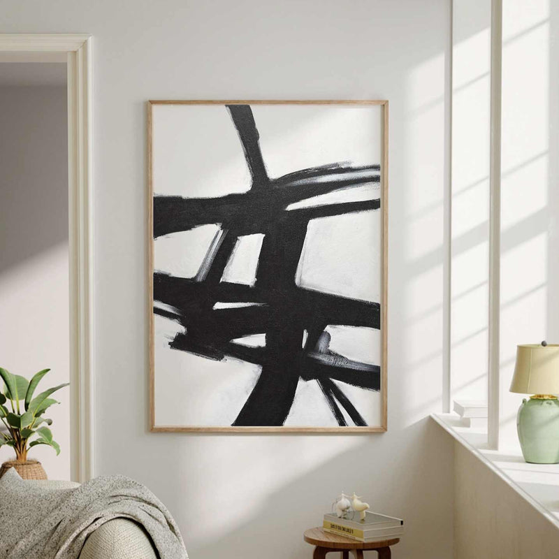 black white expressionist painting