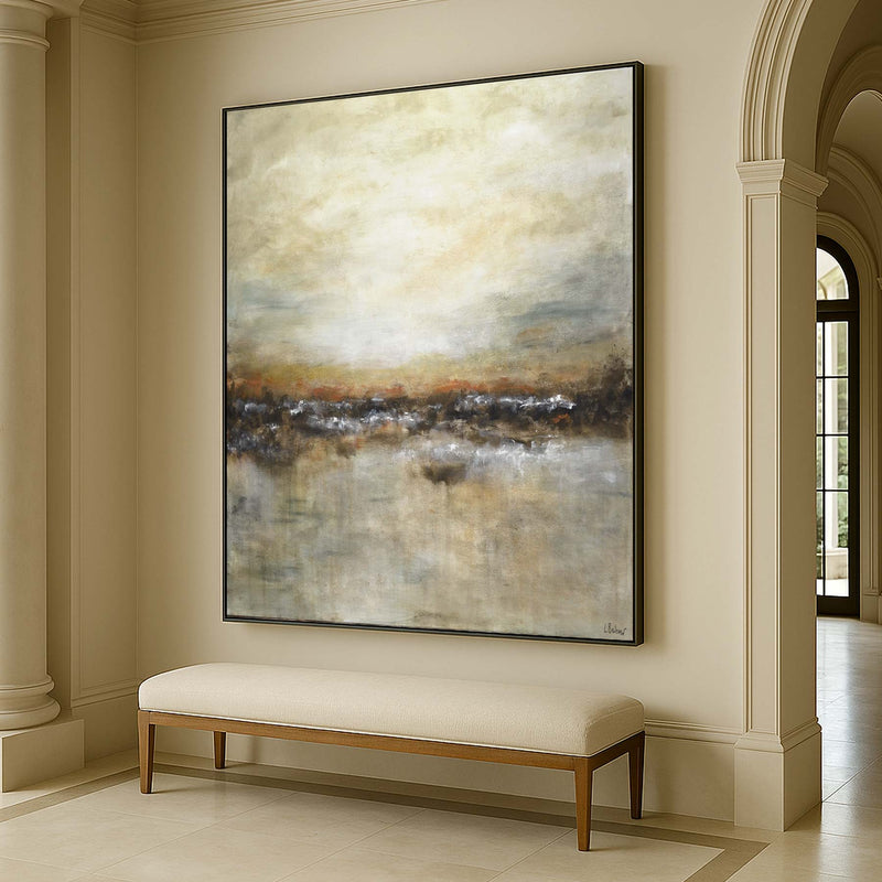 Original Landscape Artwork Oil Painting brown art