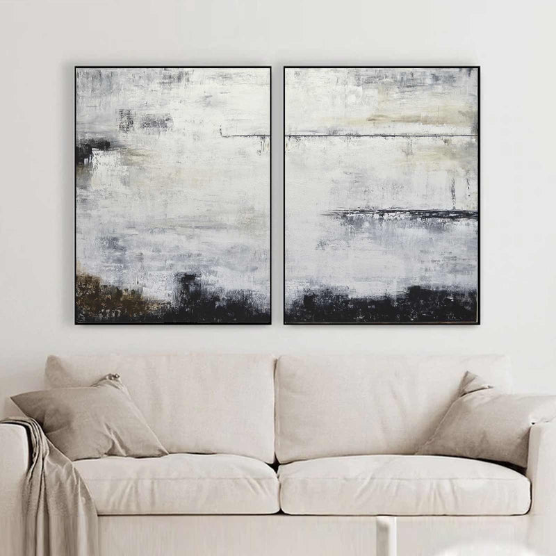 Brown Black Diptych Abstract Wall Decor