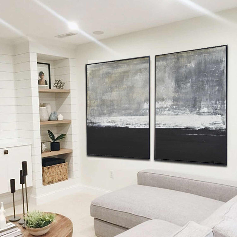 abstract paintings diptych