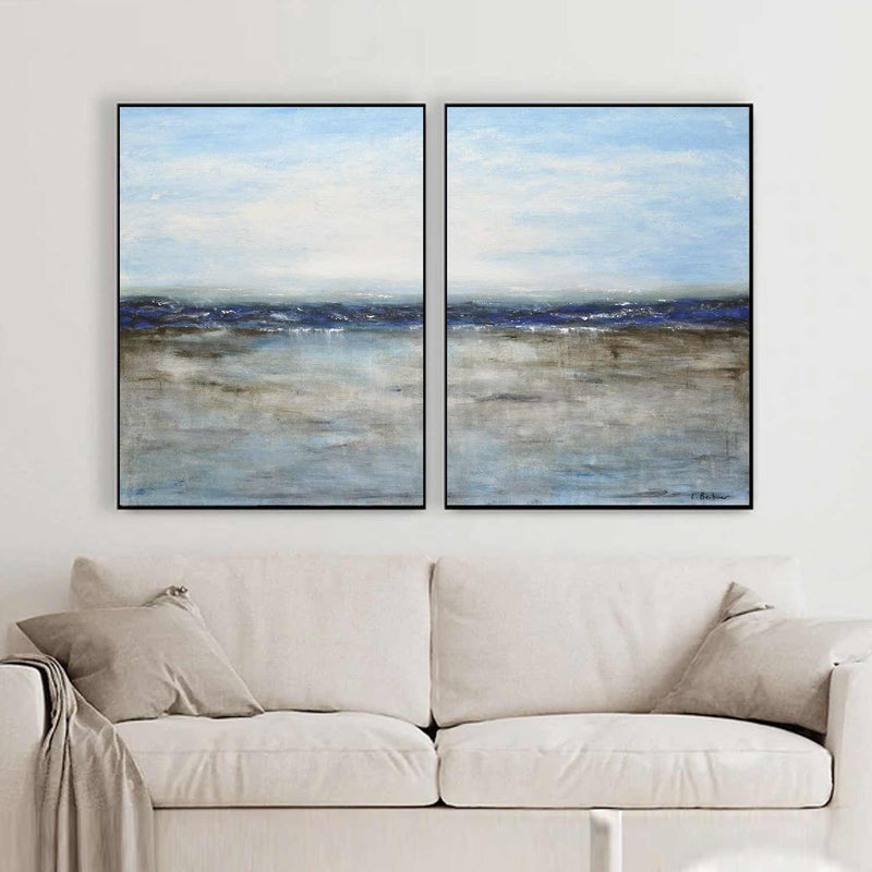 diptych blue seascape