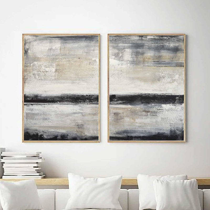 large abstract diptych paintings