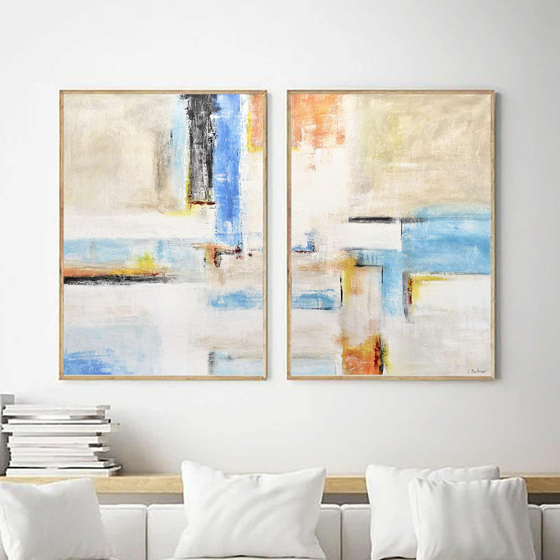 double piece Geometric Forms Set Of 2 Wall Art