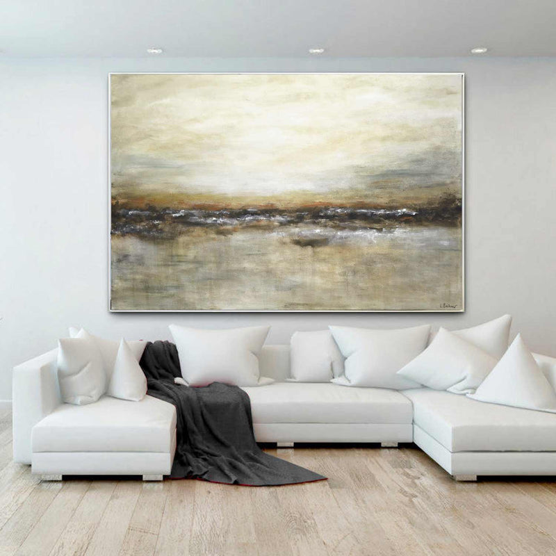 Earthy Painting Large Abstract Art Brown On Canvas Scenery