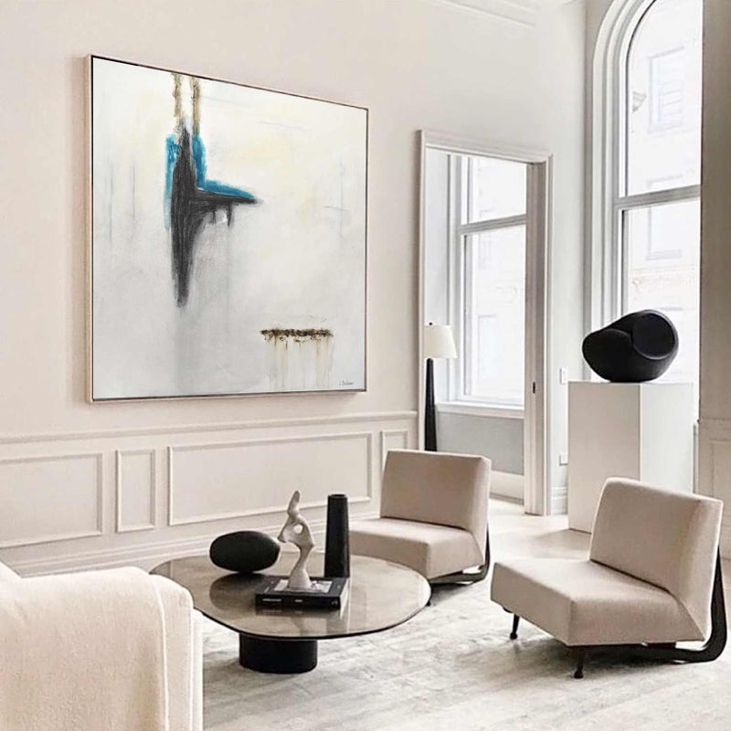 framed painting white abstract