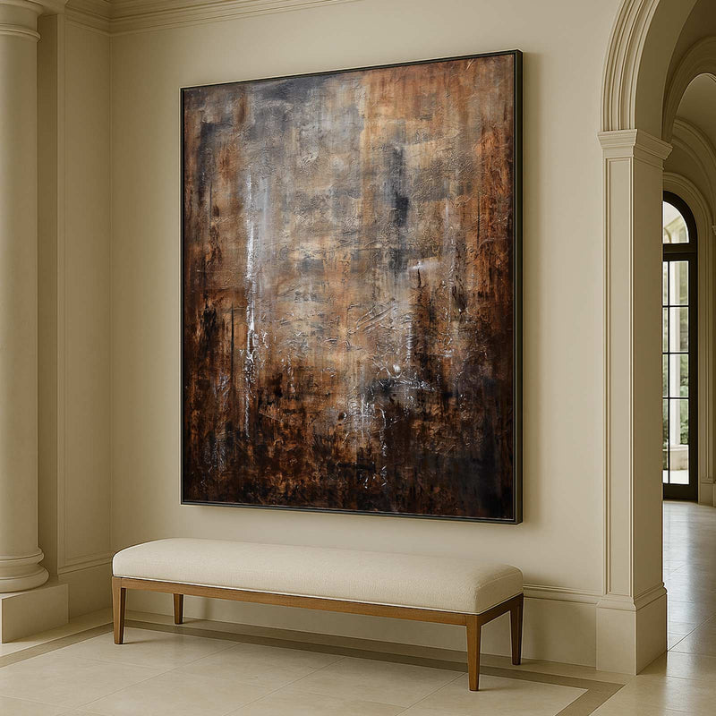 Brown Abstract Painting High Quality Textured Wall Art