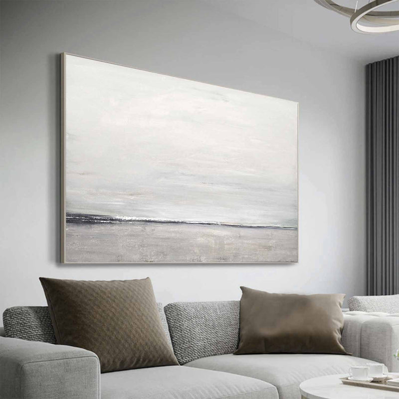 Clean Minimal Landscape Painting above couch