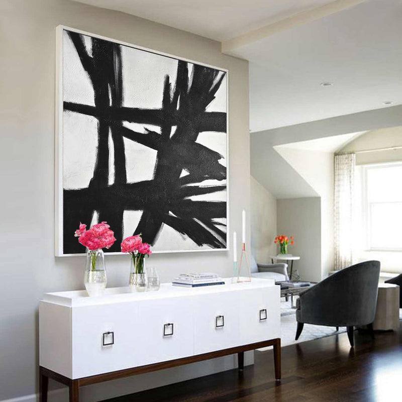 large abstract black and white expressionist
