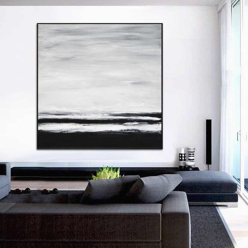 large painting in living room