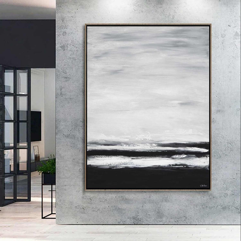 monochrome office wall painting