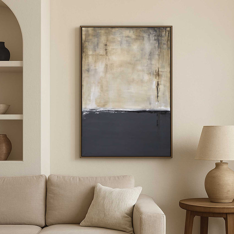 Minimalist Painting On Canvas Brown Gray Art Tranquility Canvas