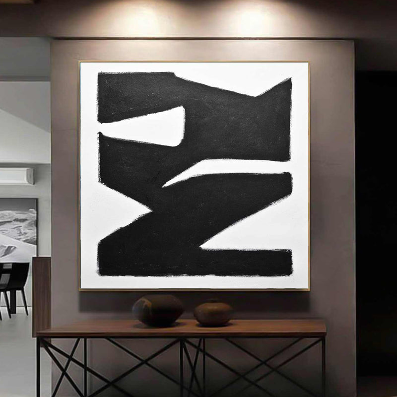 Expressive Abstract Modernist Painting Bold Statement Piece Framed Artwork