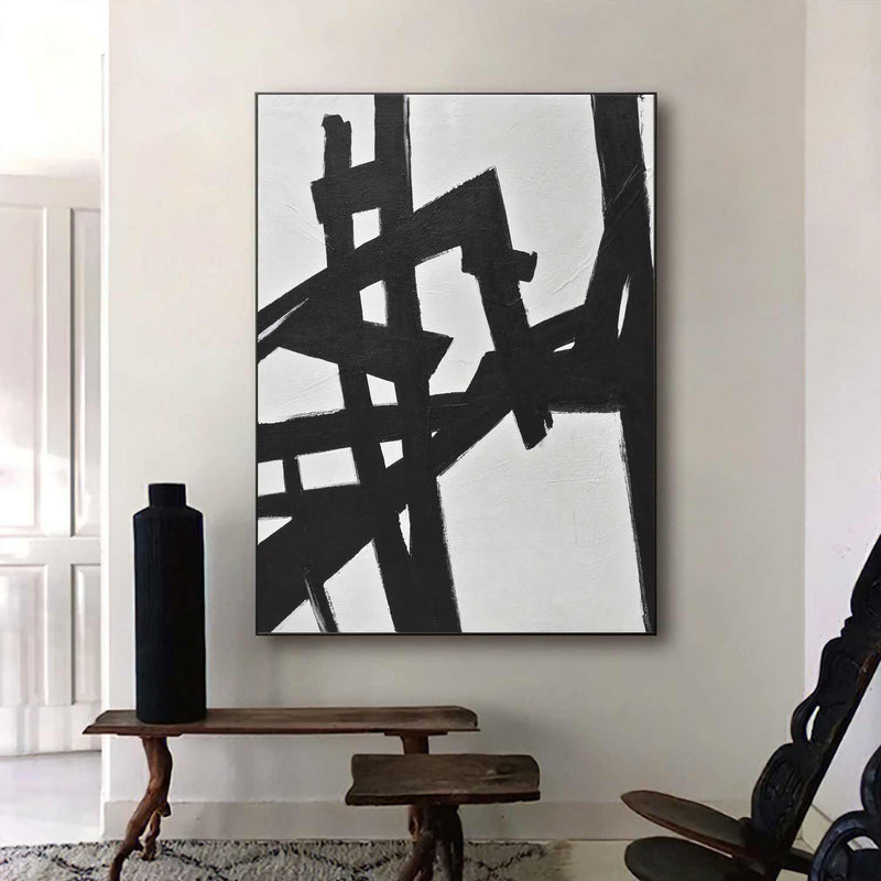 original large black and white painting