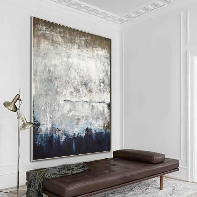 Extra Large Wall Art Original Blue Paint Explore Art On Thick Canvas