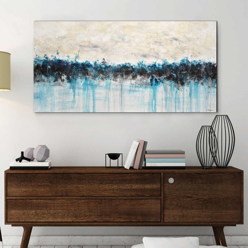 blue sand horizon wall art