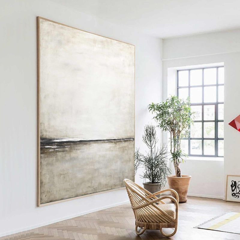 large painting in living room
