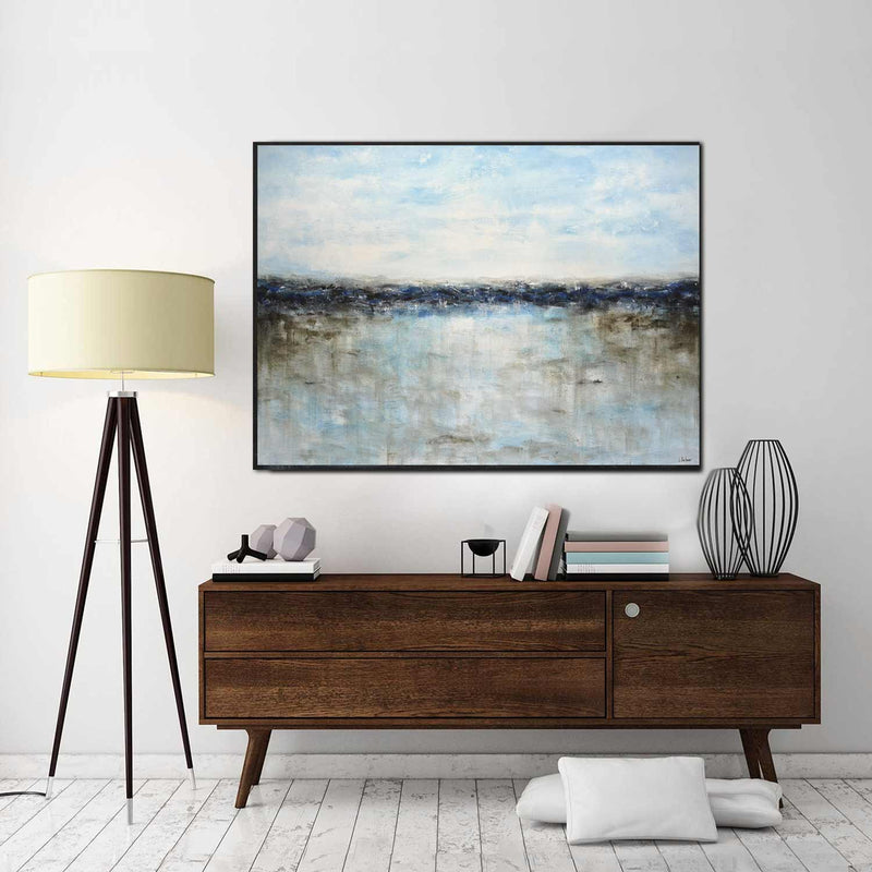 Seashore Abstract Framed Painting On Canvas