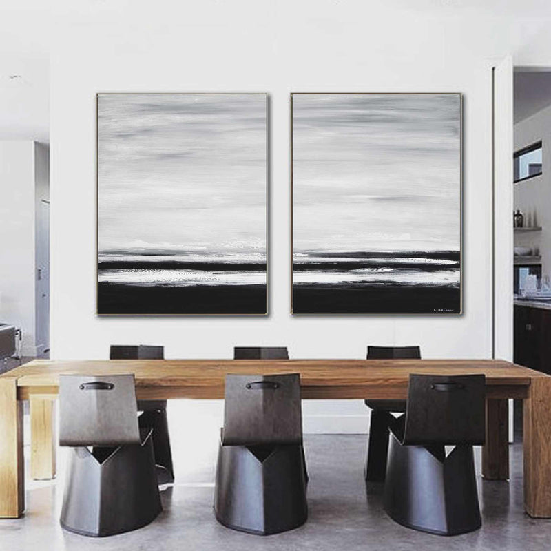 Hotel Lobby Paintings Double Piece