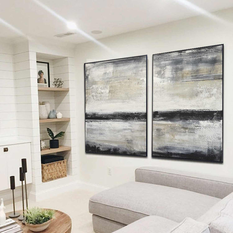 set of 2 paintings abstract pieces