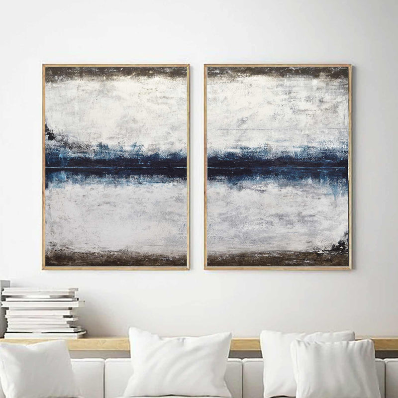 Painting Above Sofa Brown Black set of 2