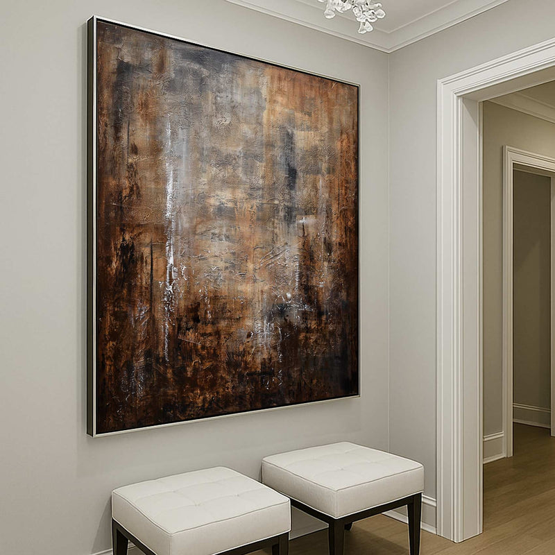 Brown Abstract Painting High end Textured Wall Artwork