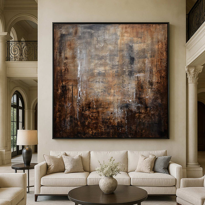 Brown Abstract Painting High Quality Textured Wall Art