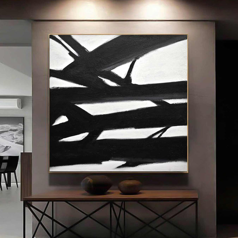 square modernism black and white painting