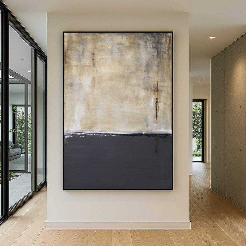 Minimalist Painting On Canvas Brown Gray Art Tranquility Canvas "Weightless"