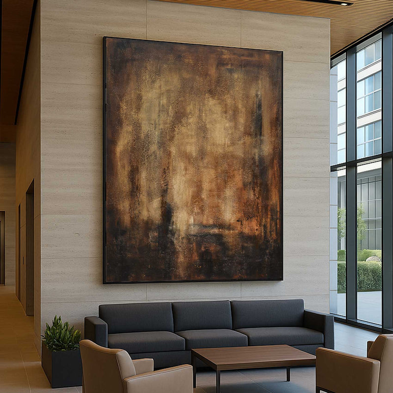 High End Brown Abstract Wall Art Earth Tones Modern Painting