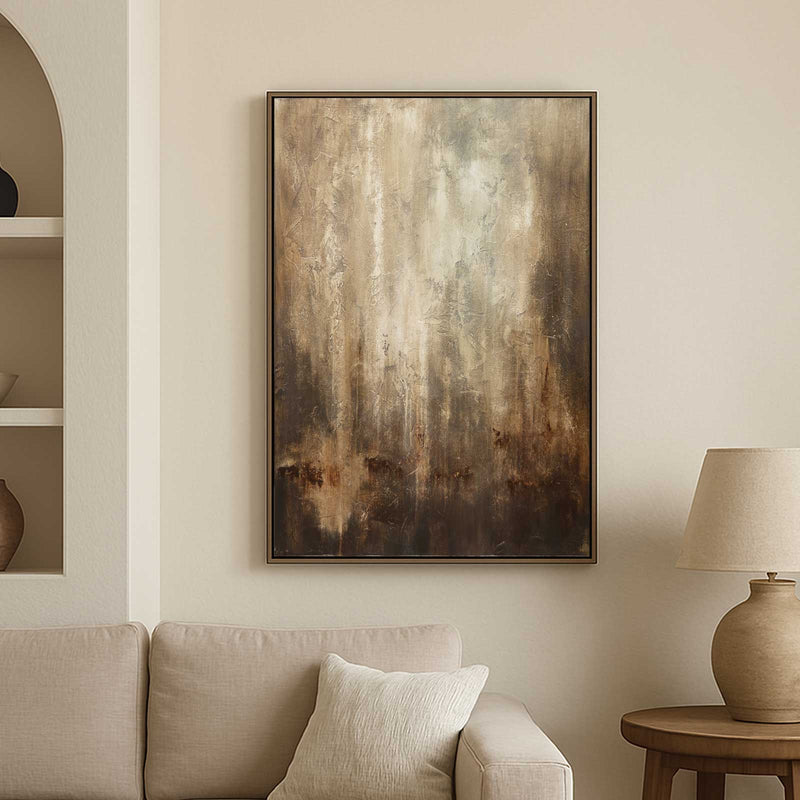 Brown Textured Wabi Sabi Abstract Vertical