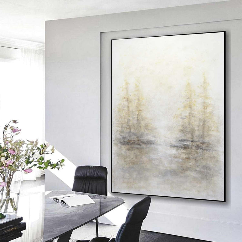 Handmade Soft Color Painting For Livingroom Unique Framed Canvas