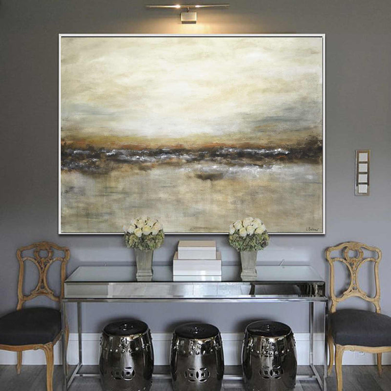 large Earthy Painting Large Abstract Art Brown On Canvas Scenery