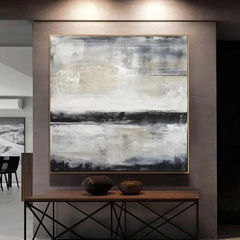Large Beige Office Decor Painting