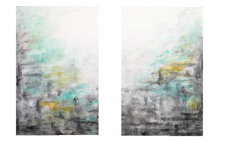 "Shadows" set of 2 Large original abstract painting