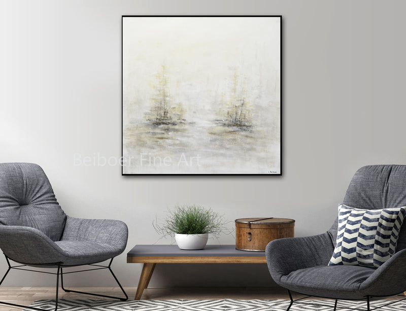 Custom Painting 42 x 42 including black float frame